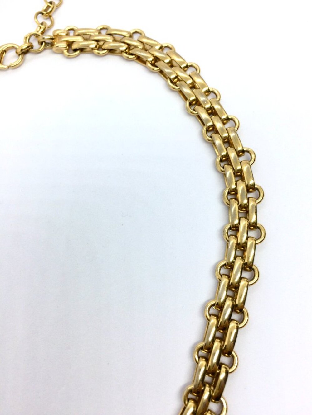 VINTAGE DIOR CHAIN Necklace Gold Tone Chunky Link CD Logo Signed 16 Inch - Picture 14 of 16